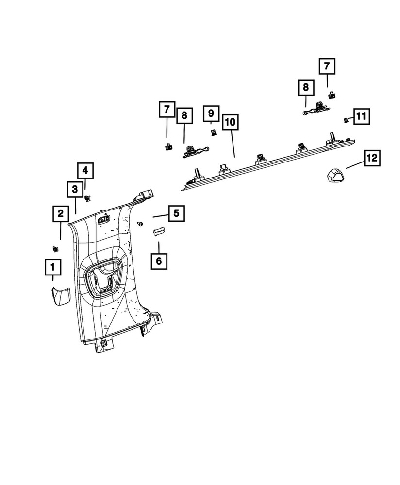 Genuine Mopar C-Pillar Extension Left 6RS03SD4AA