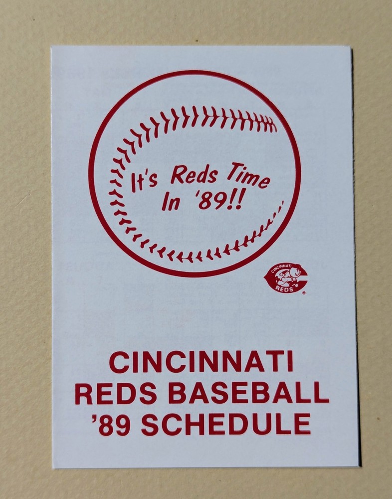 Pocket Schedule - 1989 Cincinnati Reds Baseball MLB Budweiser ⚾️⚾️