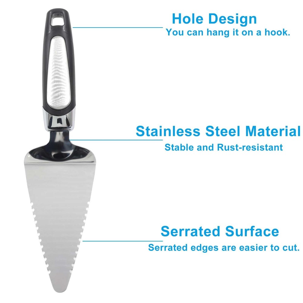 2 Pieces Multi Function Blue Cake Slicer, Stainless Steel Cake Server Cutter ...