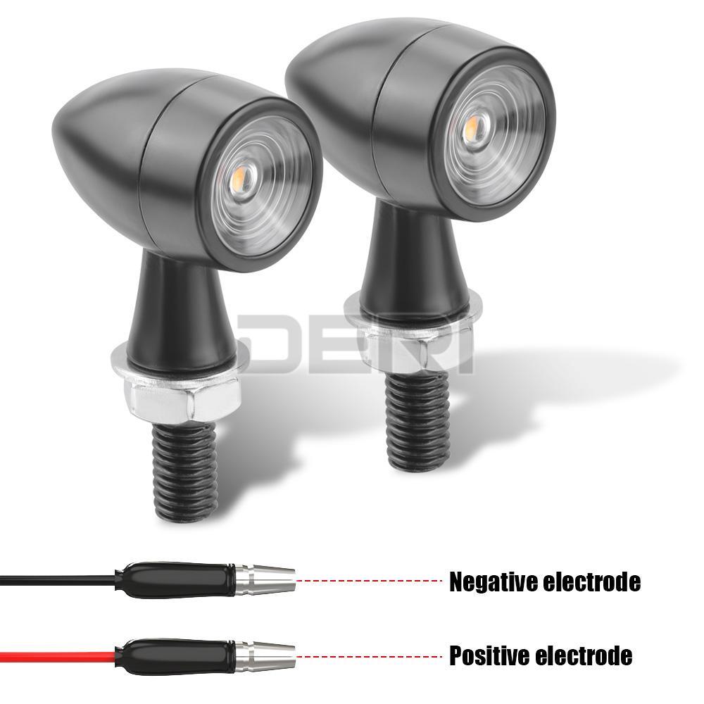 Mini Motorcycle LED Turn Signals Blinker Light Indicator Amber Lamp Universal US
