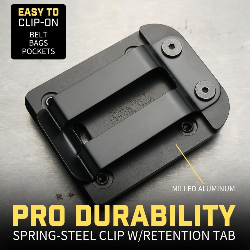 Pro | Universal Tool Holster - Gravity Locking Clip-On Black/Silver
