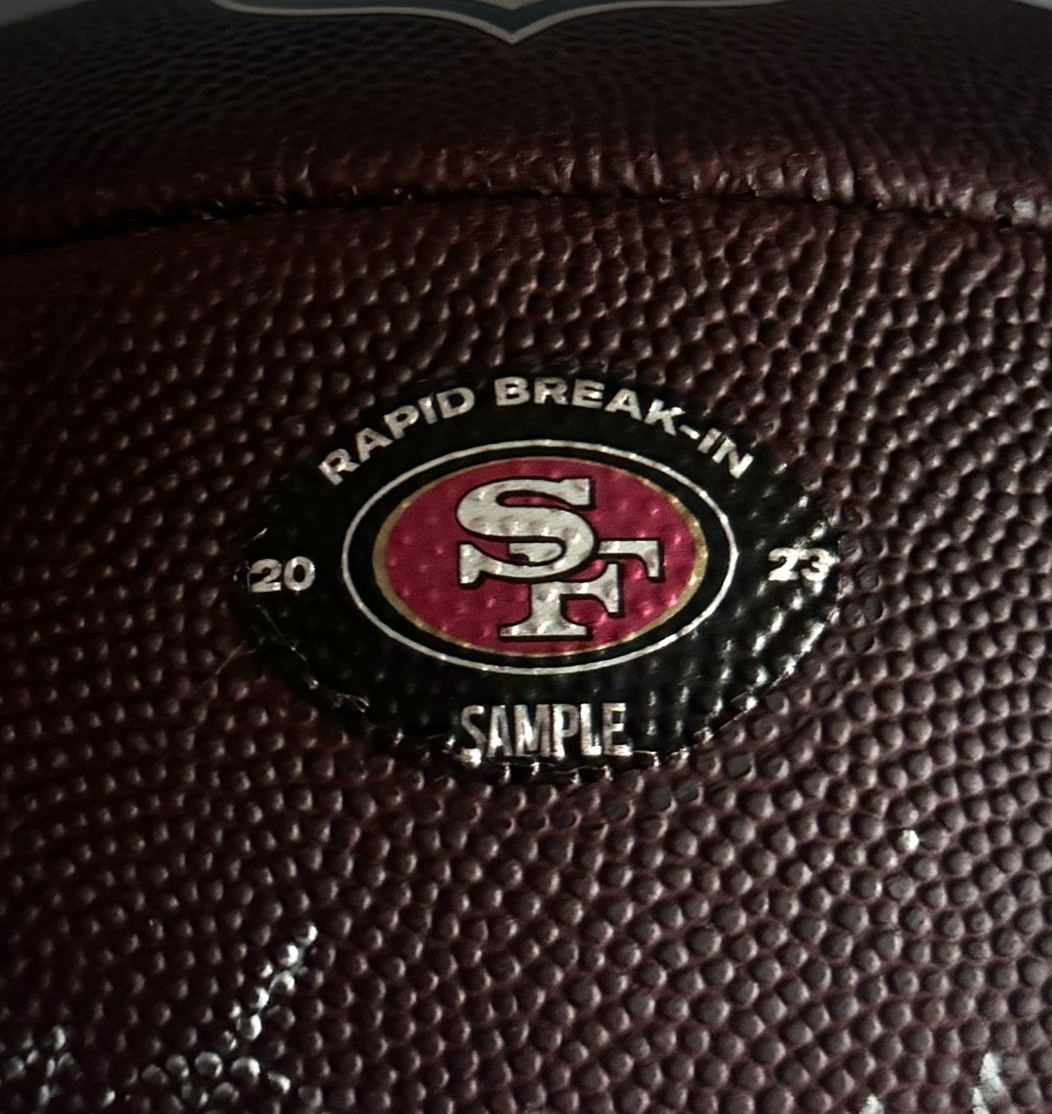 2023 San Francisco 49ers NFL Duke Team Issued Prepped Sample Football Ball COA