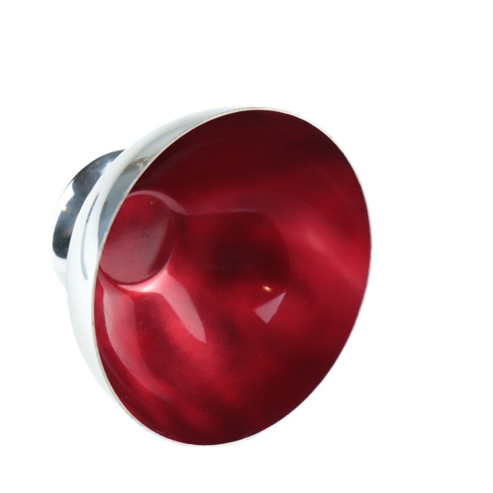 Silverplated MCM Germany Red Enamel-lined Footed 4" Pedestal Dish / Cup / Bowl