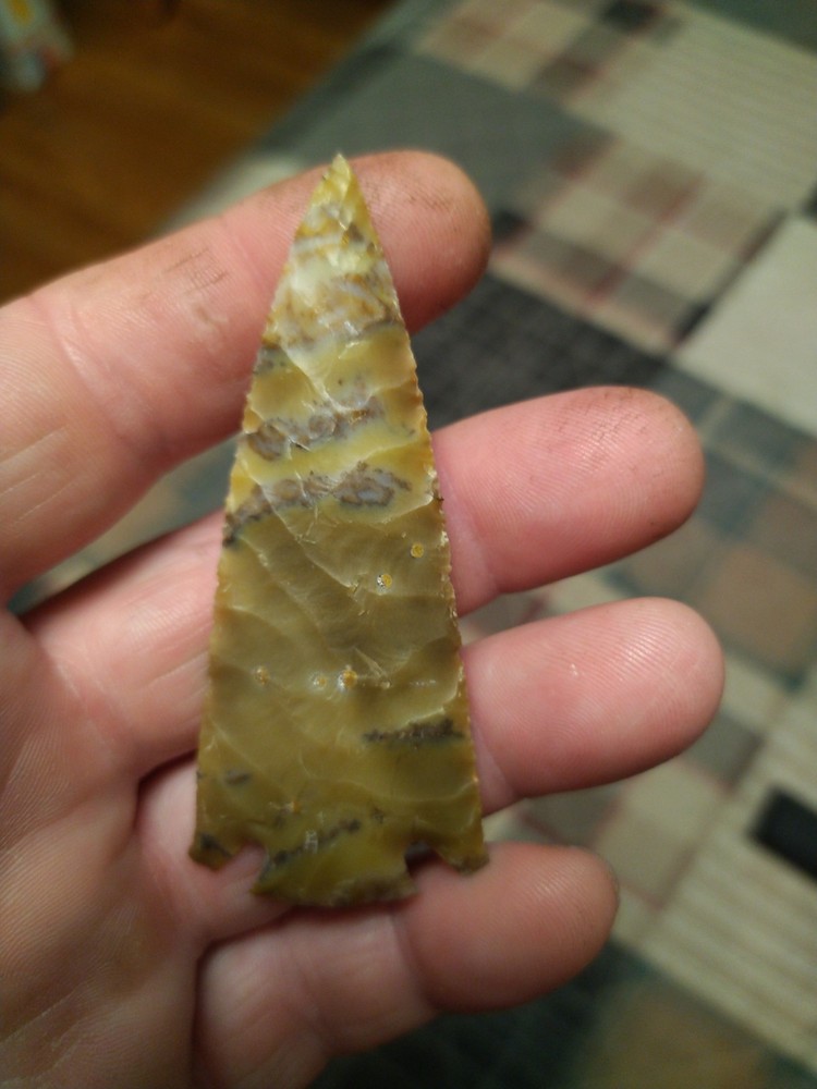 Square Barbed Clay Agate 3" x 1 3/'8"