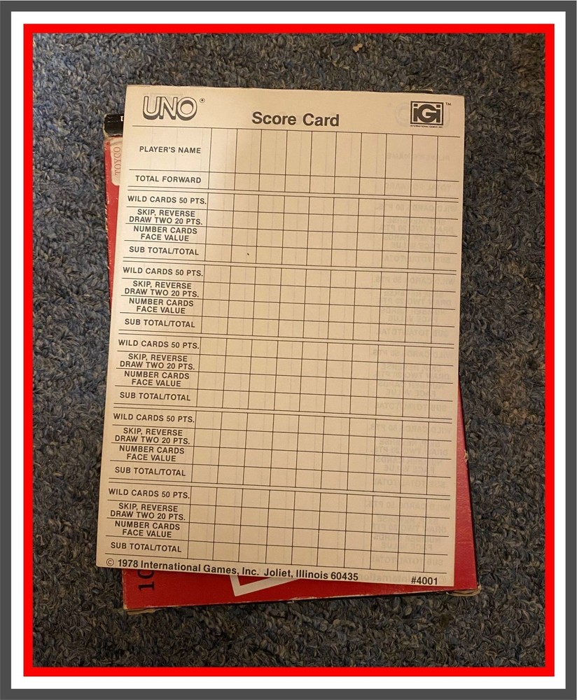 1978 _ UNO SCORE PADS _ (MIB)