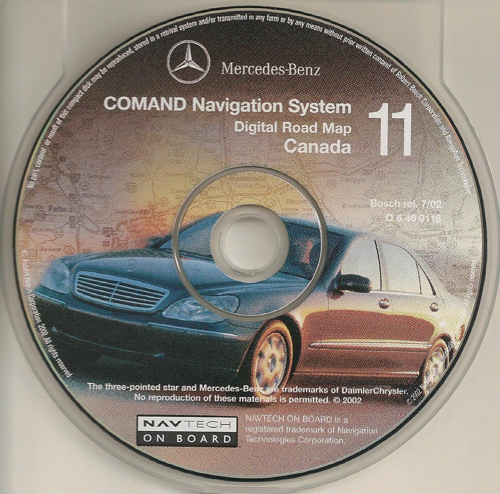 2000 2001 2002 Mercedes Benz E-Class E55 E430 E320 Navigation CD #11 Canada Map