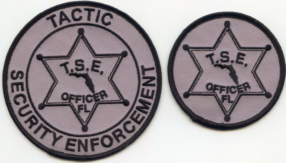 TACTICAL SECURITY ENFORCEMENT FLORIDA FL 2 patches SECURITY police PATCH