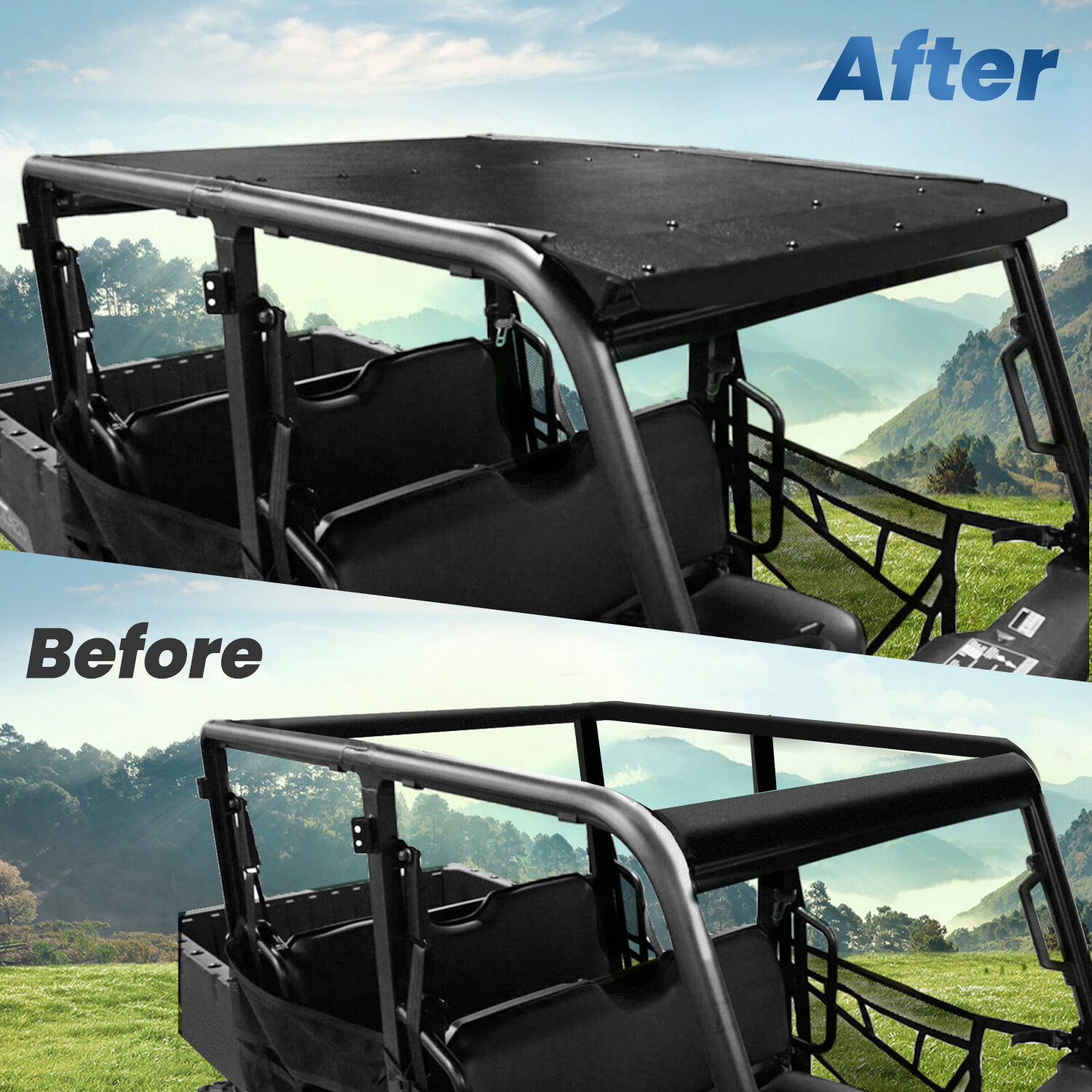 2 pcs Hard Top Roof Fit Polaris Ranger 570 Crew Mid-Size 2015-2019 4 Seat