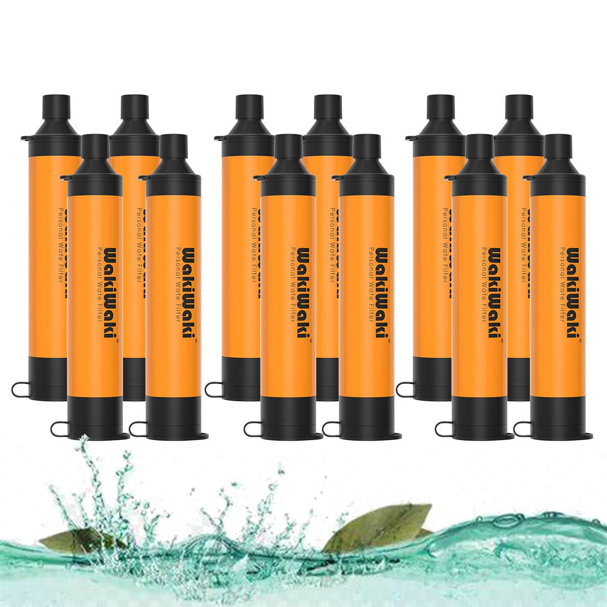 Personal Water Filter Straw Portable Filtration Emergency Survival 1500L Orange