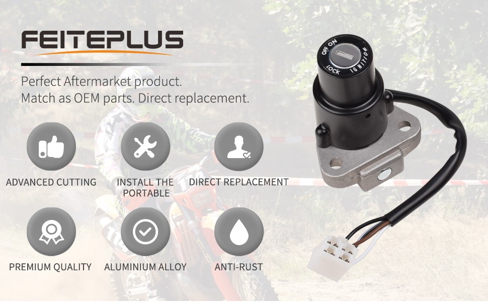 Fit for Kawasaki KLR650 2008-2018 Ignition Switch Fuel Gas Cap Lock Key 4-Wires