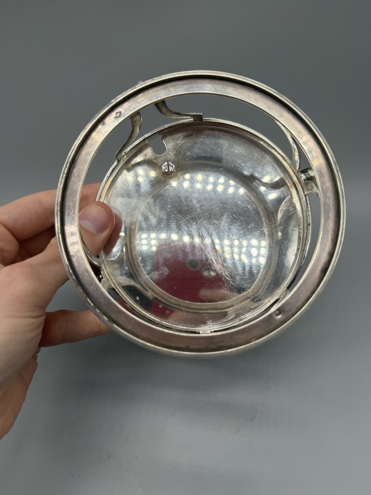 French Boulenger Art Deco Sterling Silver Cheese Serving Dish, 510 grams