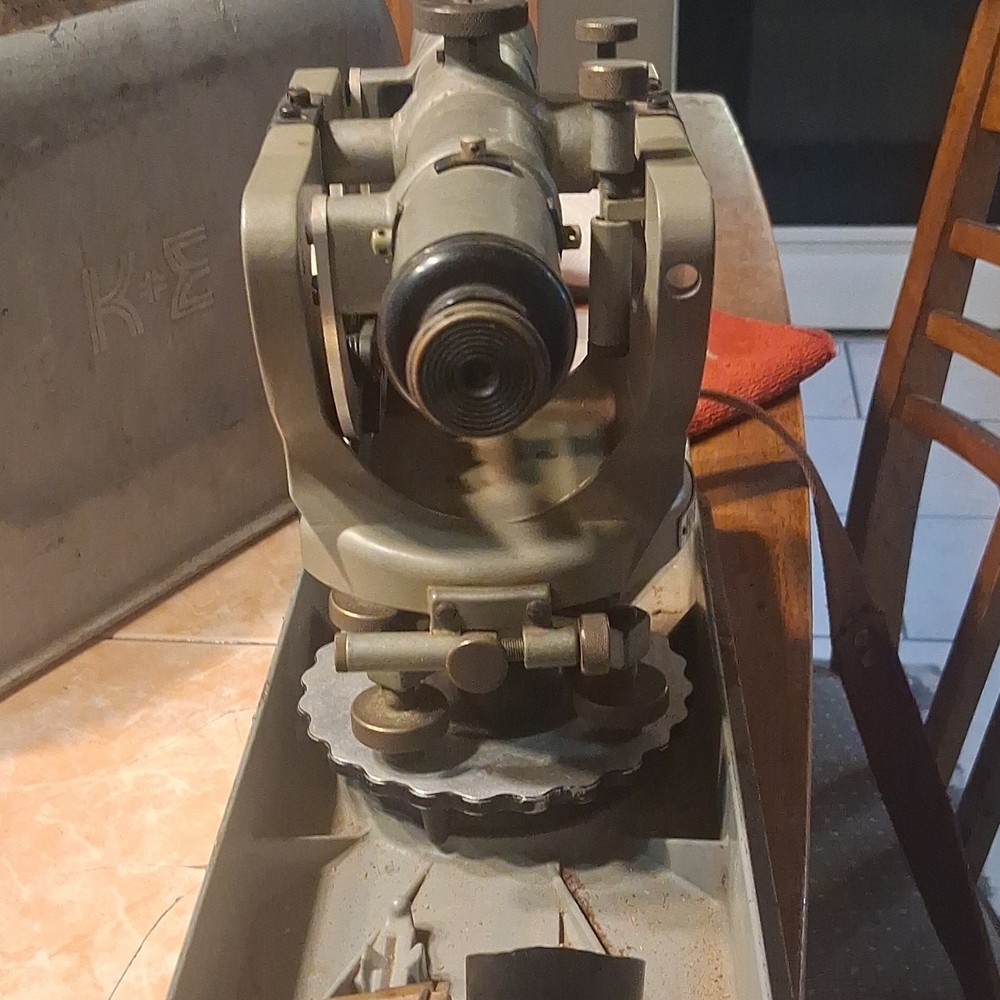 Keuffel & Esser (K+E) Transit Theodolite with Case and Accessories