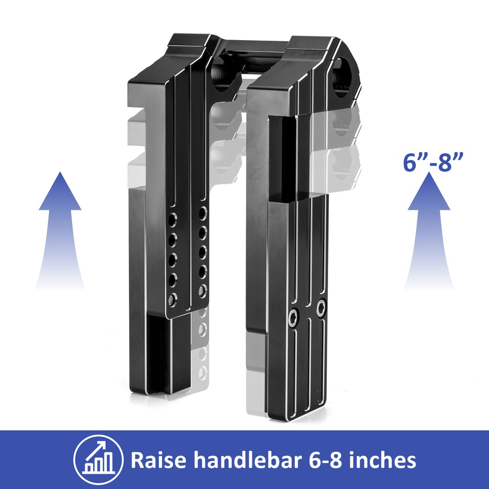6"-8" Adjustable Pullback Handlebar Riser Clamp For Harley Softail Fat Boy Slim
