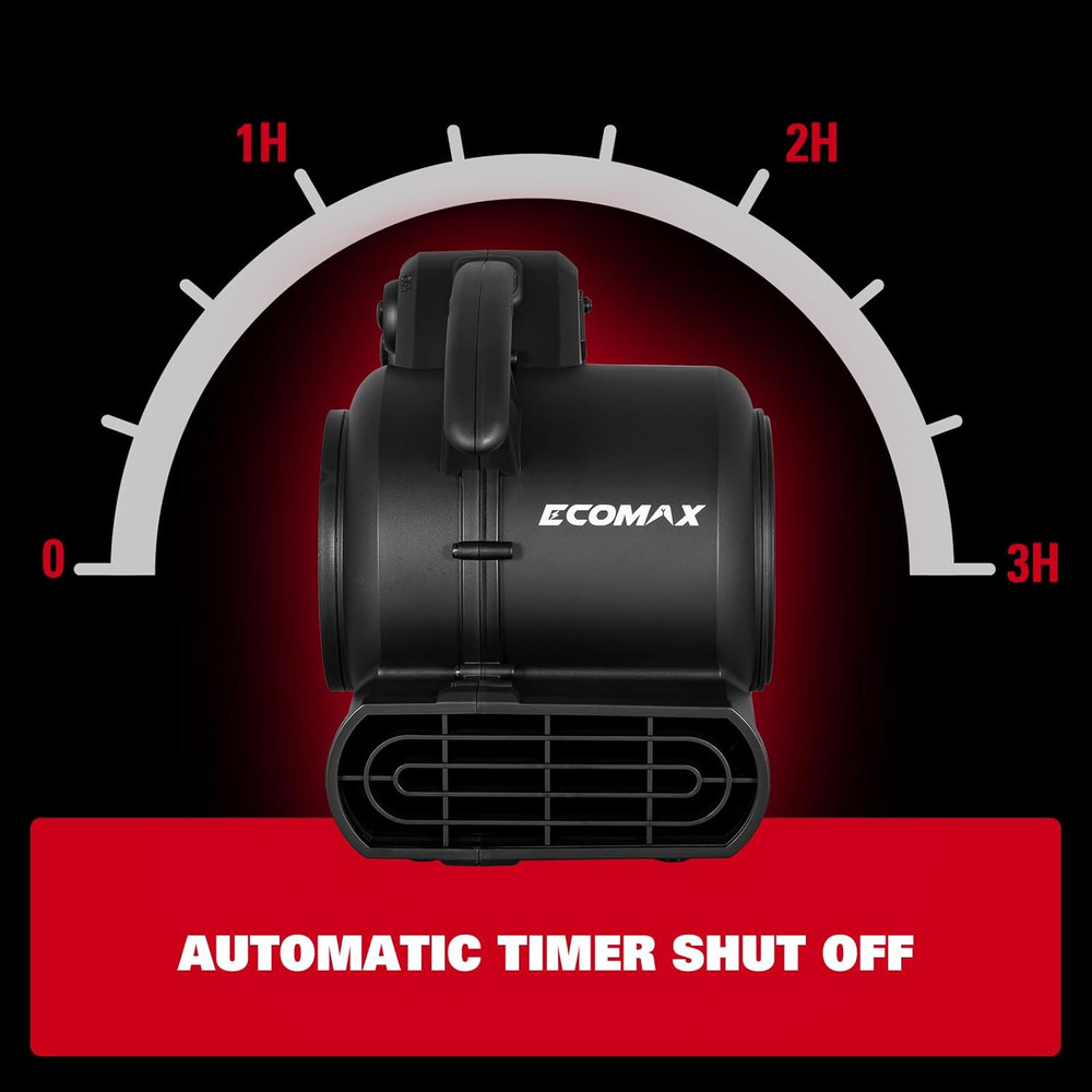950 CFM Air Mover & Carpet Dryer - 3 Speeds, Stackable, Timer Function