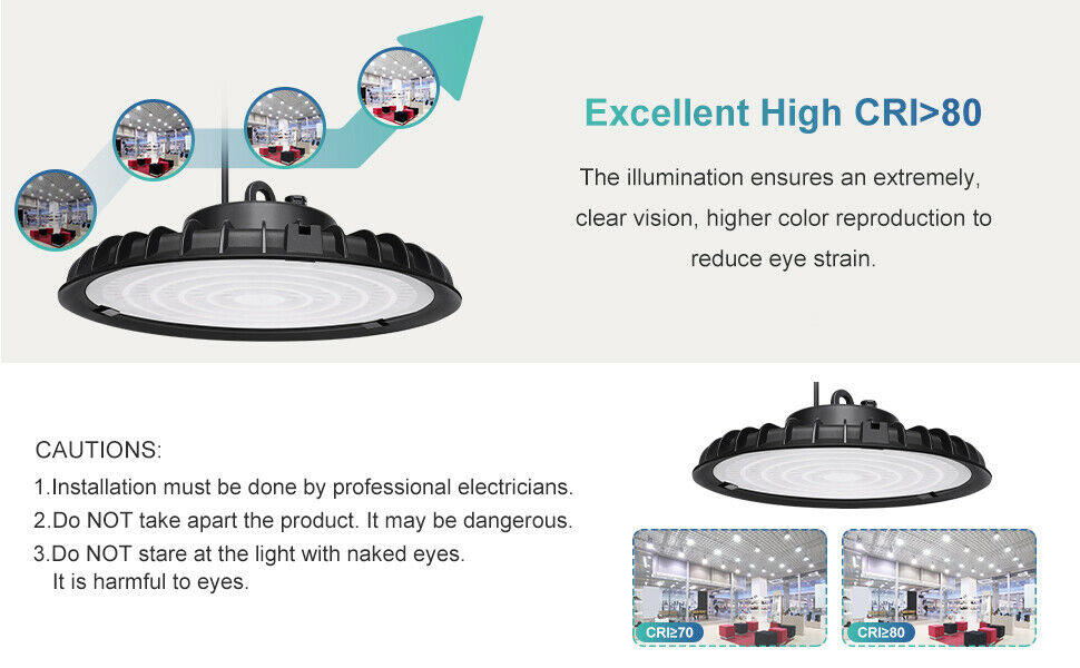 100W UFO LED High Bay Light Shop Light Warehouse Highbay UFO Commercial Lighting