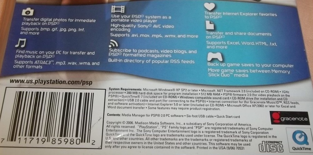 Sony PSP™ Media Manager