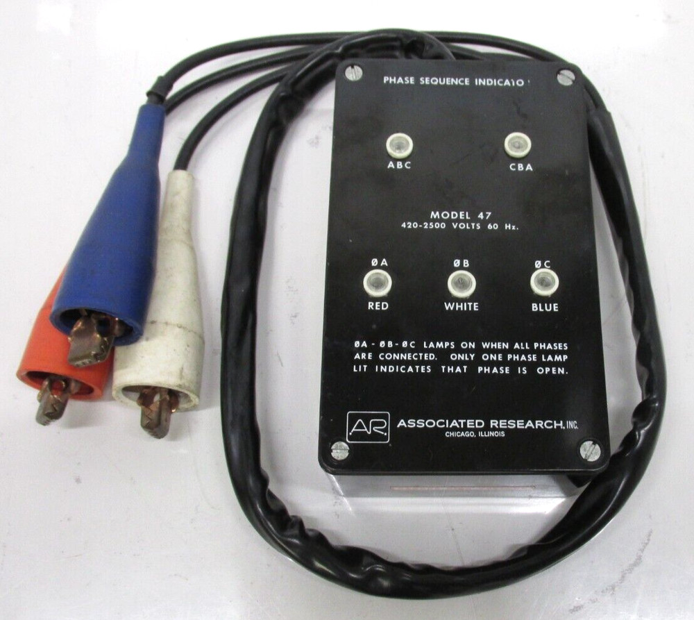 Associated Research Model 47 Phase Sequence Indicator, PARTS ONLY, BR.