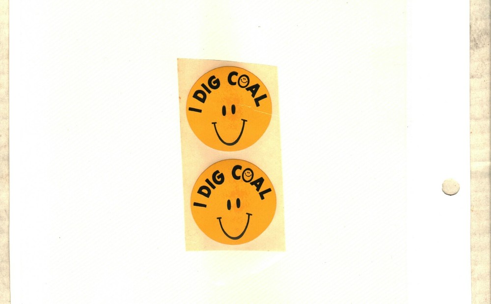 2 NICE I DIG COAL SMILEY FACES  COAL MINING STICKERS# 1403