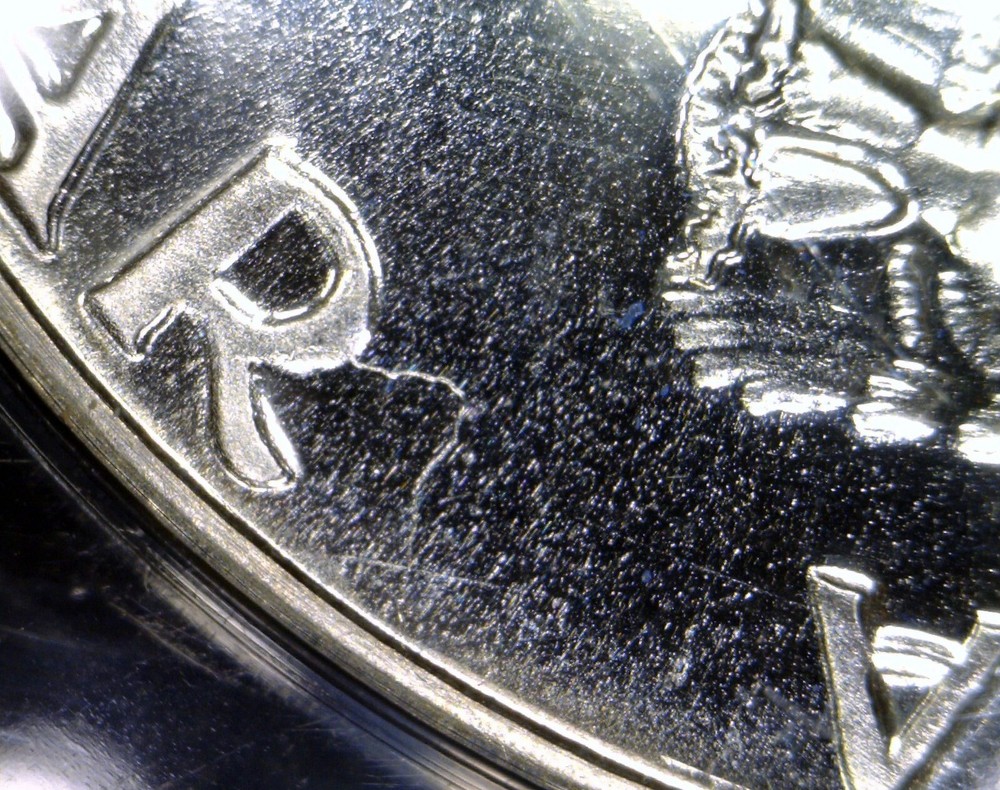 1953 ERROR ANACS PR66 Struck Thru Thread SILVER Franklin Half GEM PROOF Coin