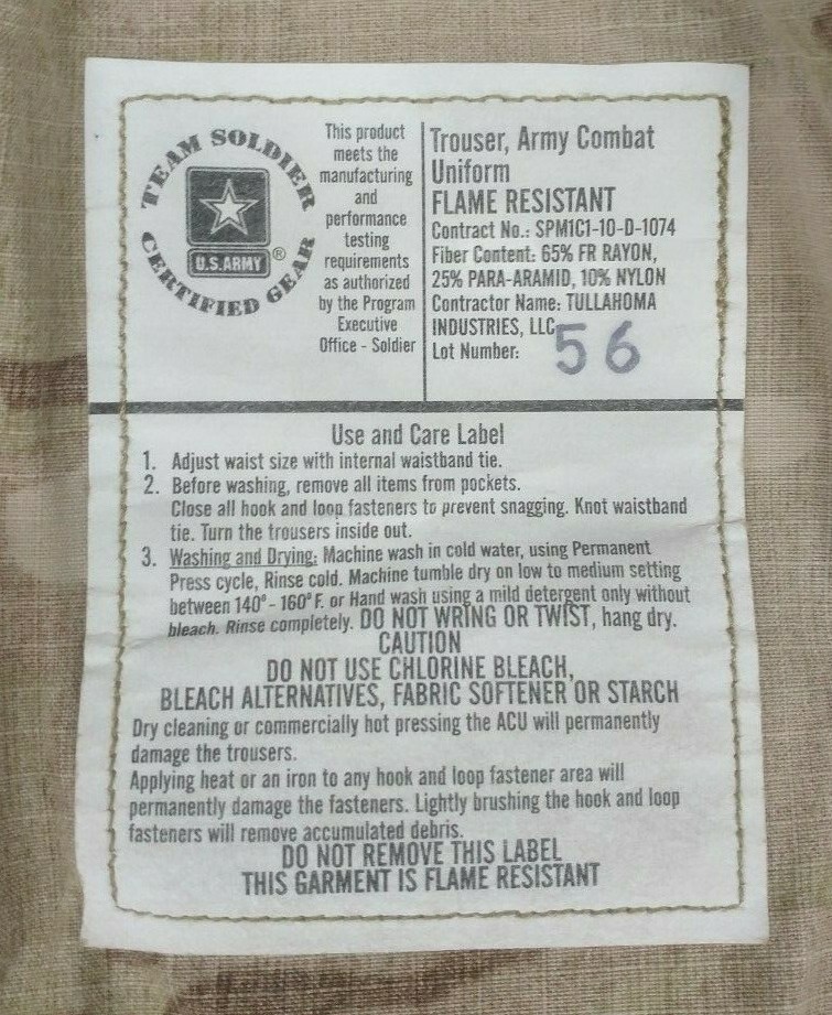 USGI MULTICAM Flame Resistant Combat Pants w/ Insect Shield X Small Long NWT
