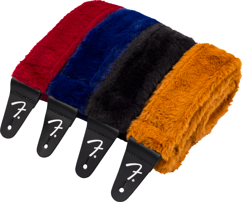 Genuine Fender Poodle Plush Guitar Strap, Rust
