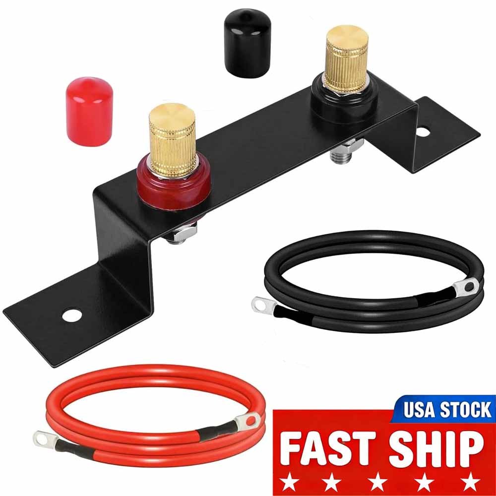 Battery Jump Post Kit Waterproof Remote Battery Jumper Terminals W/Cable & Mount