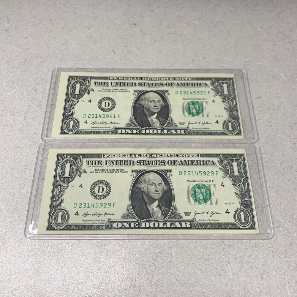 Lot Of 2 2021 $1 Error Cut Misaligned Miscut Circulated