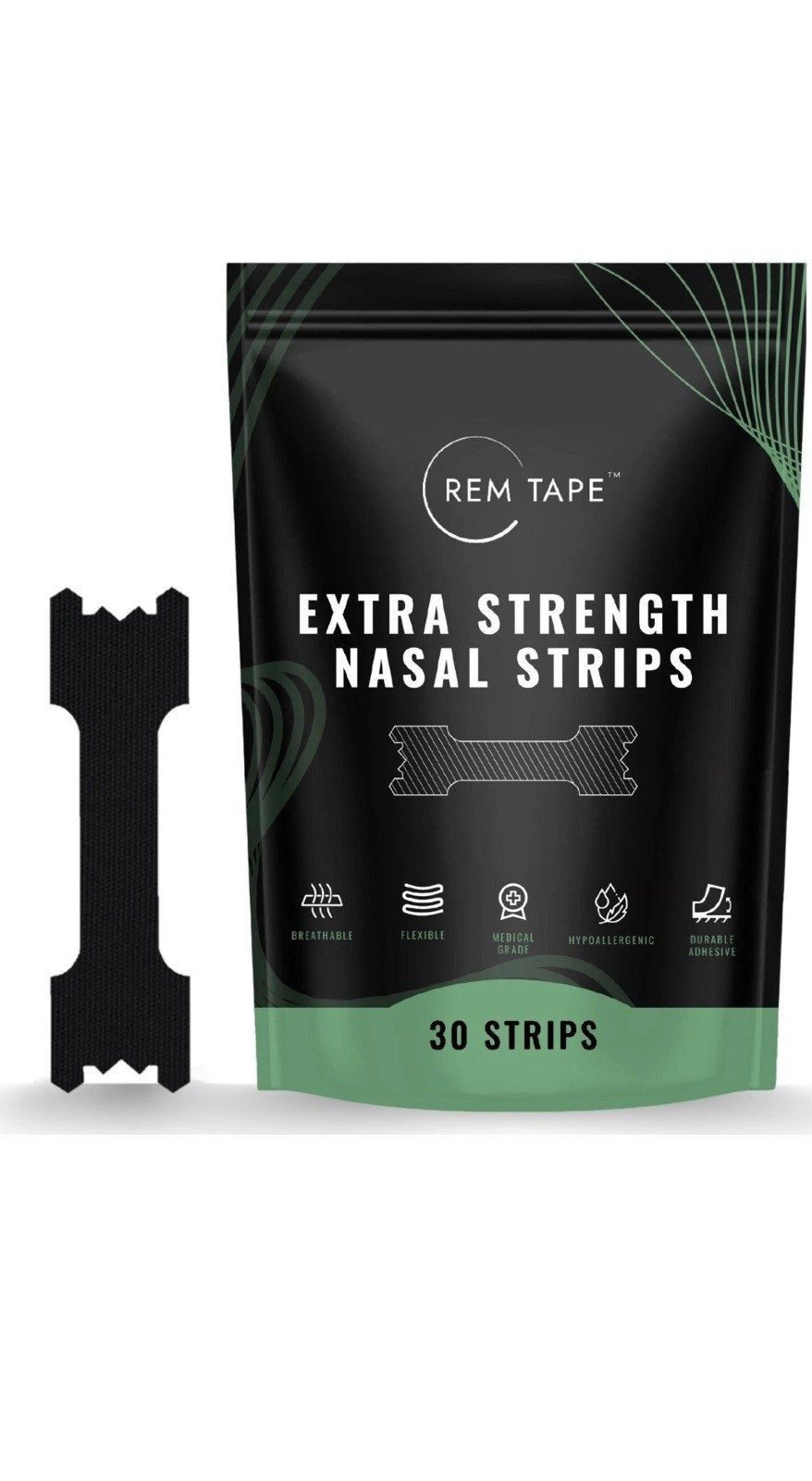 REM Tape™ Extra Strength Nasal Strips (30 Pack). Congestion and Snoring Relief
