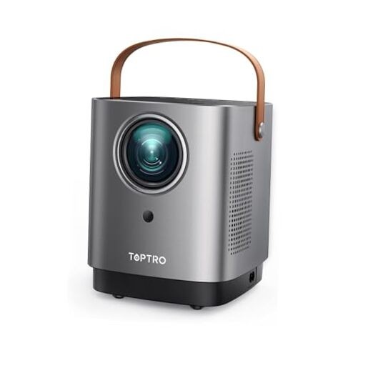[Unique Handle Design] Mini-Projector, Mini Projector with 5G WiFi and Silver