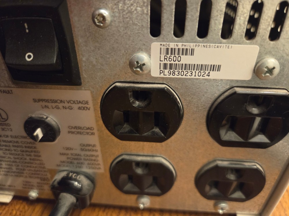 APC Line-R 600VA Automatic Voltage Regulator