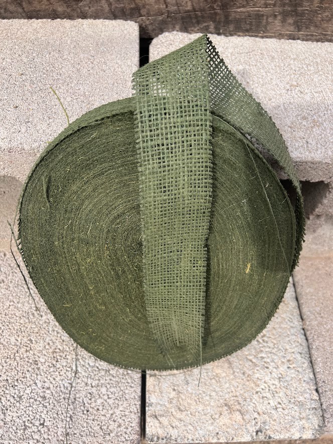Military Issue Dark Green Burlap Garnish/Scrim - 1977 Manufacture Date