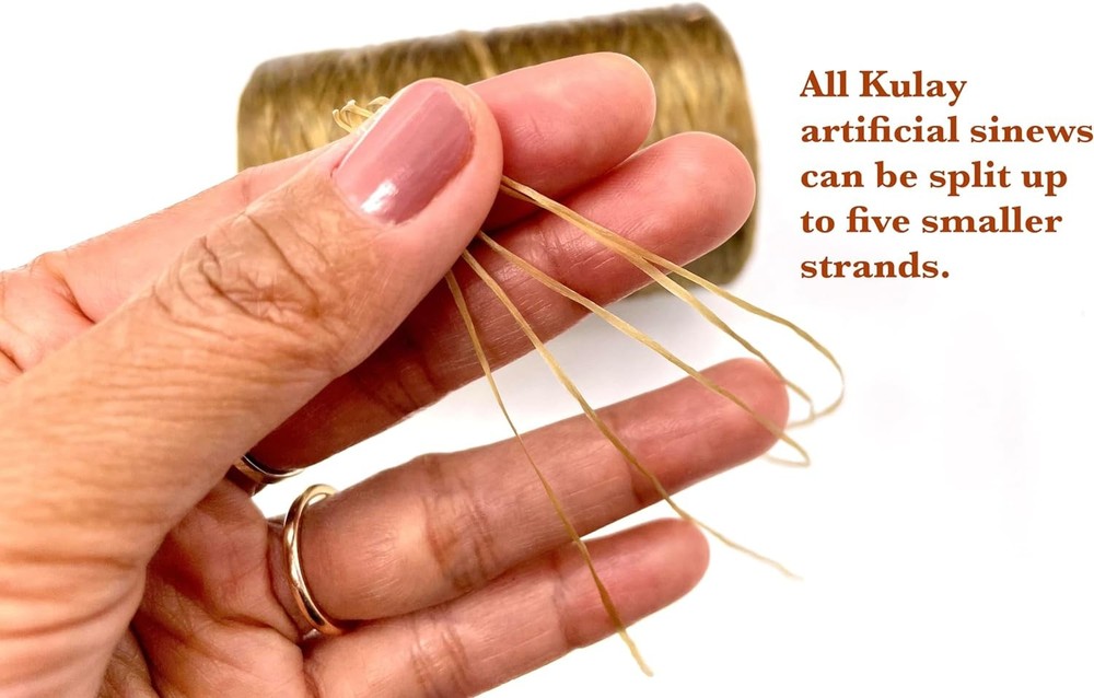 Kulay Brown Bobbin Artificial Deer Sinew Waxed Flat Poly Thread, 20