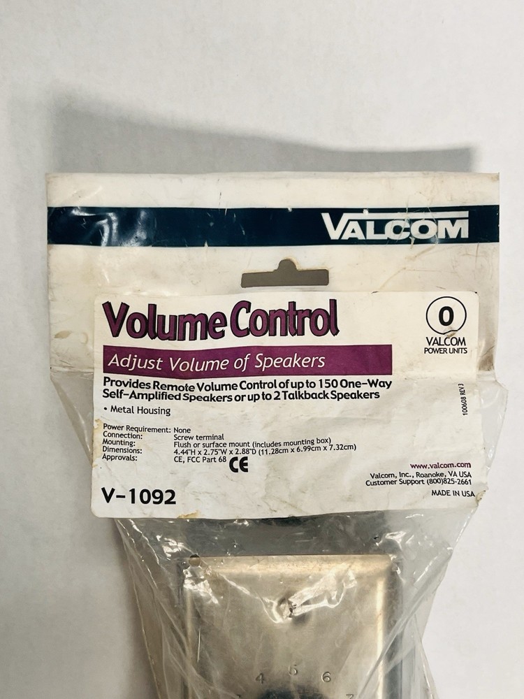 Valcom WALL MOUNT V-1092 Volume Control
