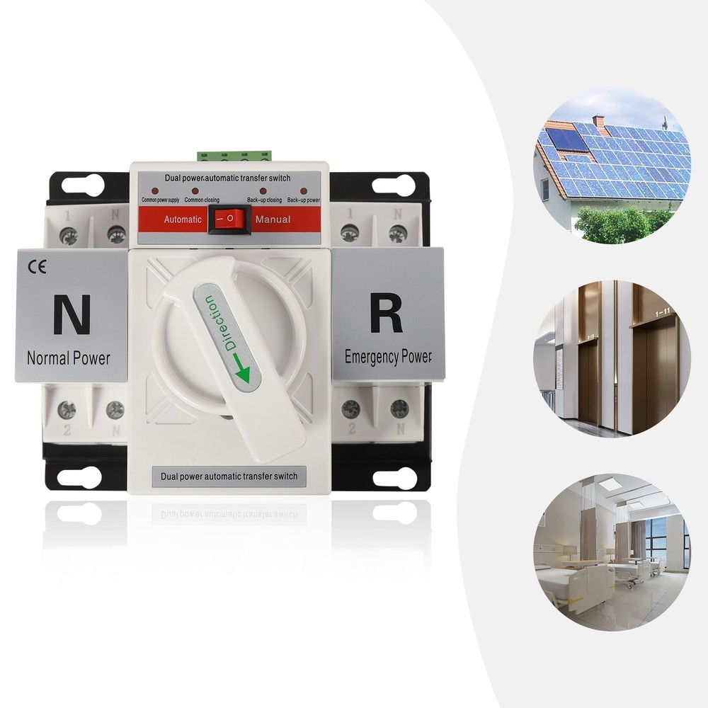 White Dual Power Automatic Transfer Switch Mini Switches Toggle Controller