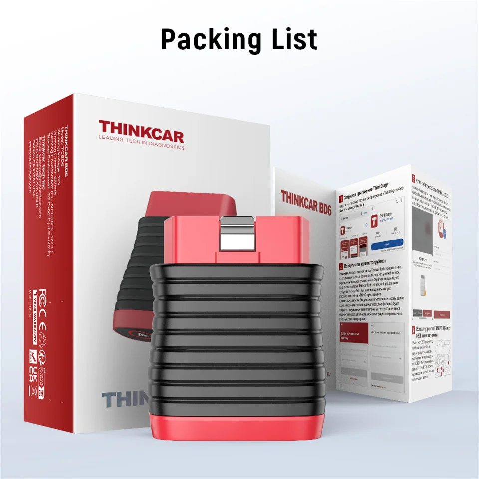 2024 Thinkcar BD6 OBD2 Scanner Bluetooth All System Diagnostic Tool ABS SRS EPB