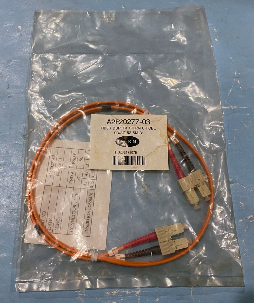 Fiber Duplex SC to SC Patch Cable 3 FT A2F20277-03