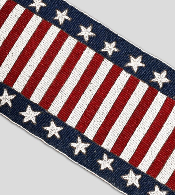 4th July Table Runner Flag Beaded Table Runner Independence Tableware 13X36In