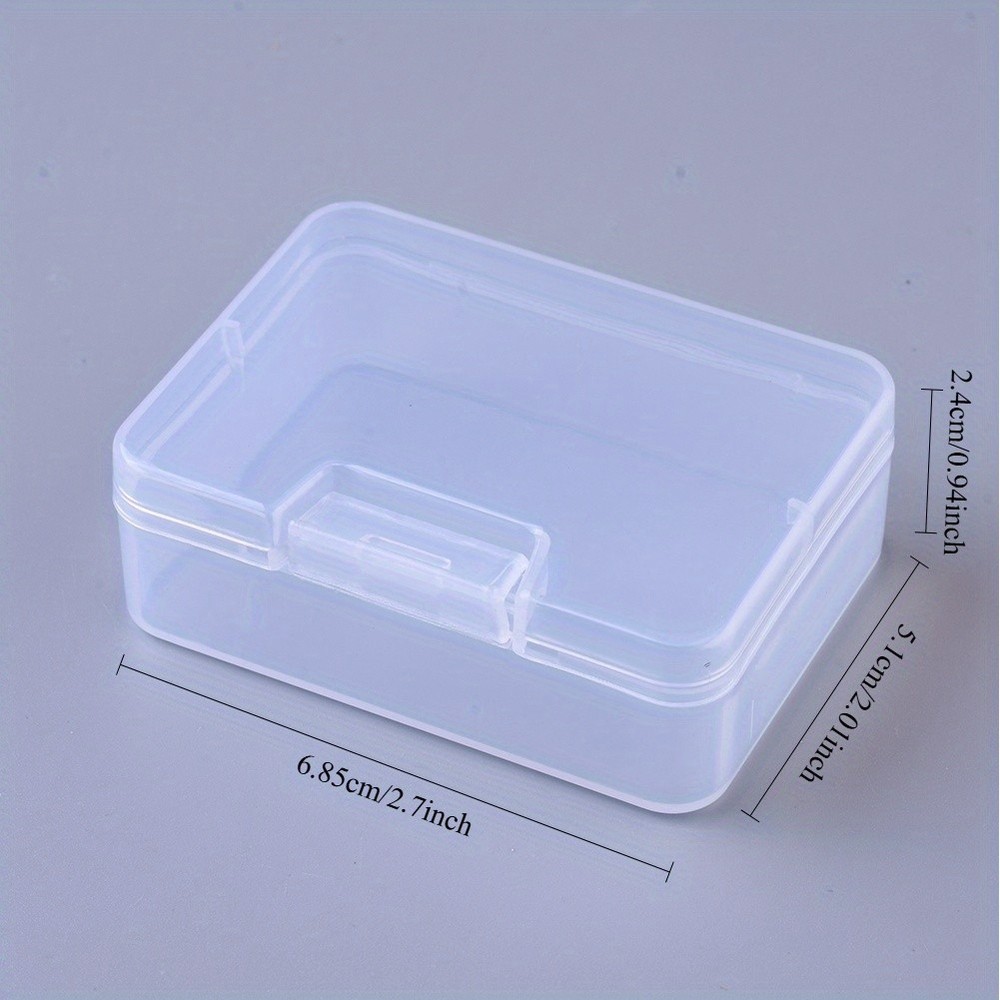 16pcs Plastic Bead Containers Storage box Rectangle Clear 6.85x5.1x2.4cm Storage