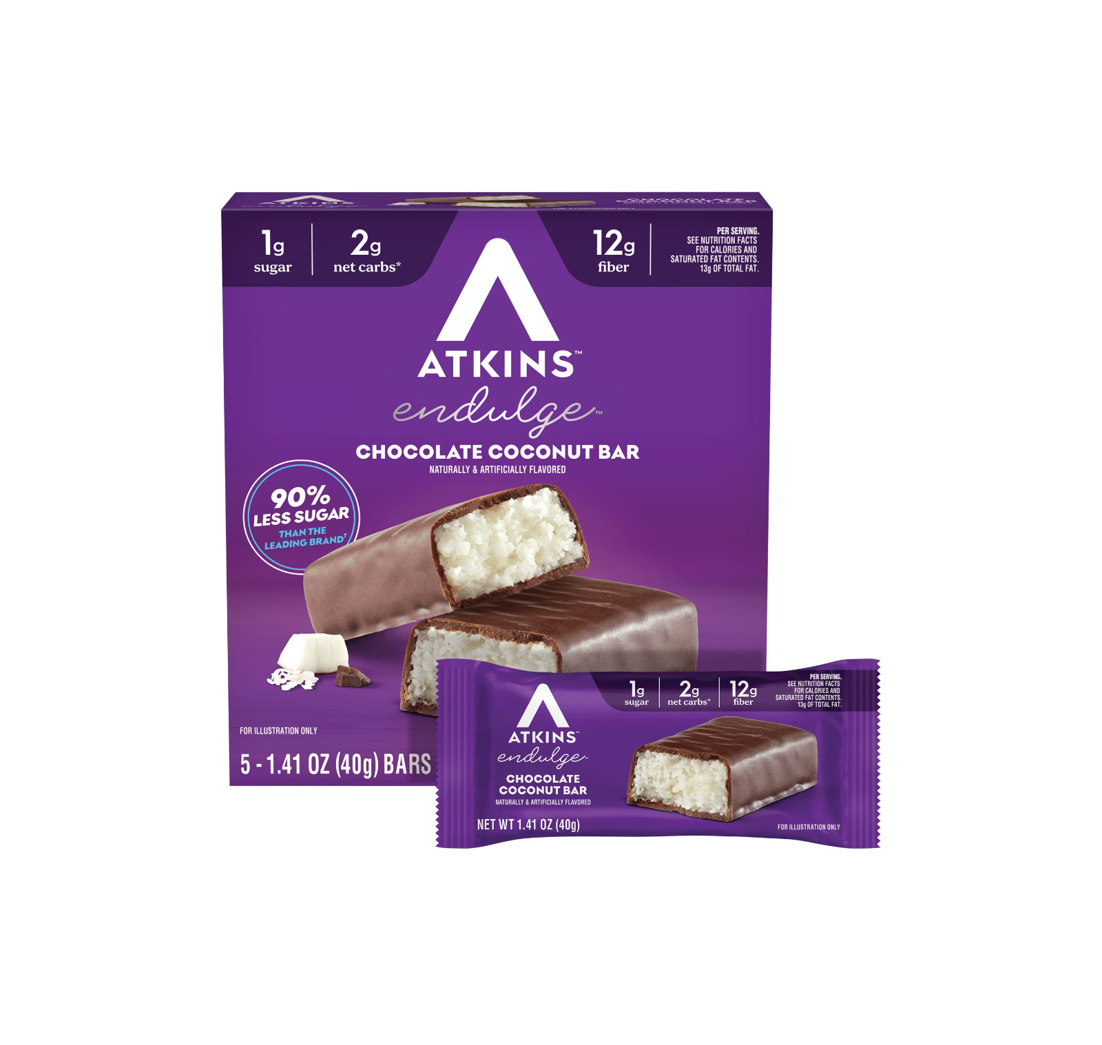 Atkins Endulge Chocolate Coconut Bars 5 Pack