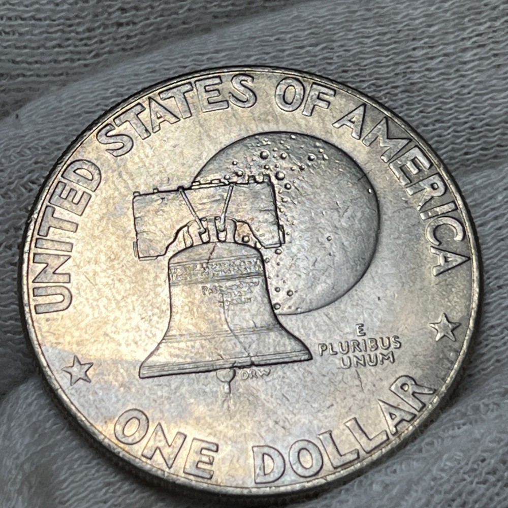 1776-1976 P Eisenhower Dollar Errors Type 1 Die Crack Errors Rainbow Toning UC
