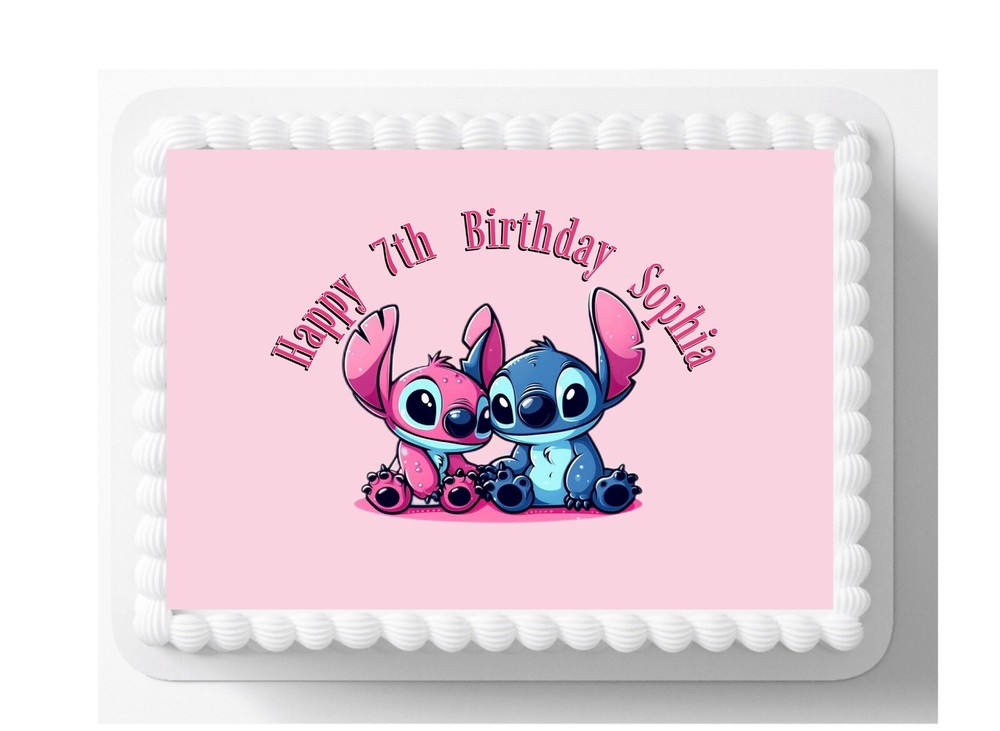 Stitch Custom Edible Cake Topper For Birthday