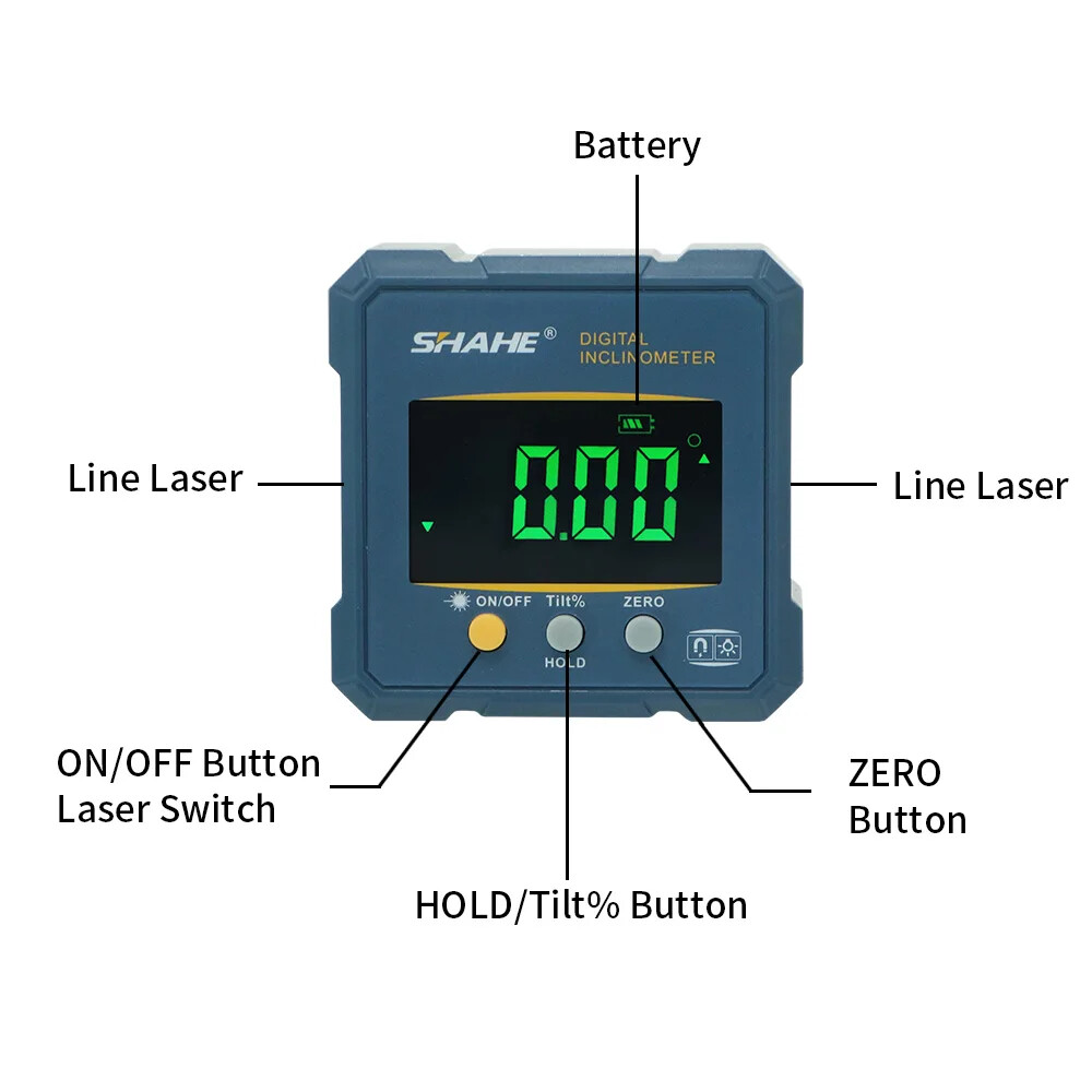 Digital Angle Finder Protractor, 2 in 1 Digital Level Angle Gauge Chargeable New