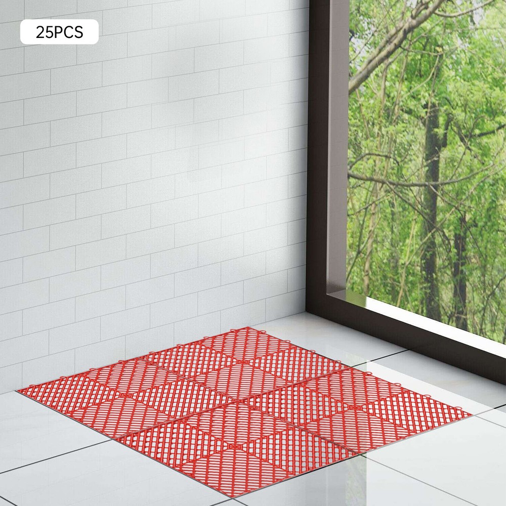 25x 30cm Interlocking Deck Tile Deck Flooring for Pool Bathroom Patio Garage