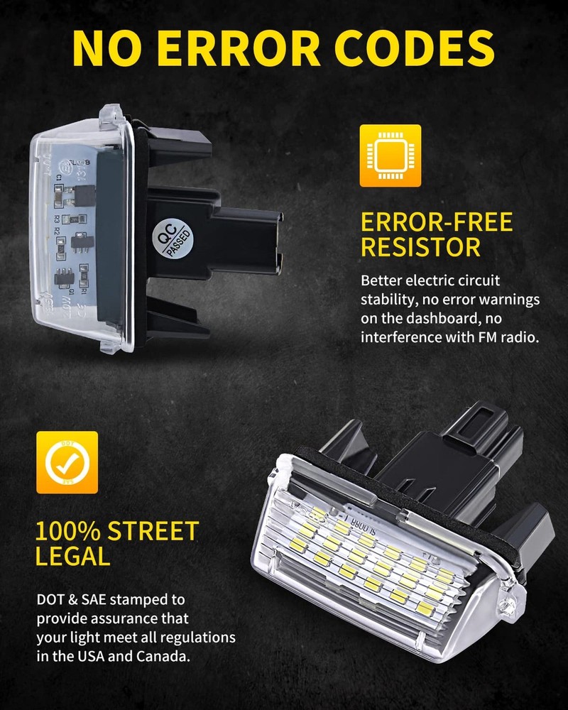 LED License Plate Lights Bright White Tag Lamp Assembly Replacement... Fast Ship
