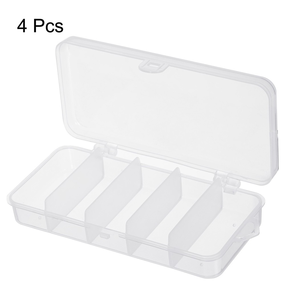 4Pcs 5-Grid Fish Bait Hooks Fishing Tackle Box STORAGE Accessory Case