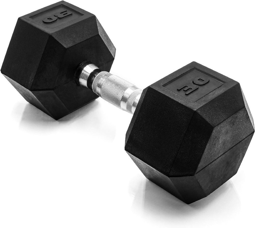 Coated Hex Dumbbell Weight - Single | 10-120 Lbs | Multiple Options