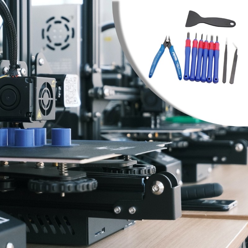 Professional 3D Printer Clean-up Tool Kit with Chisel Tweezers Pliers Tool Set
