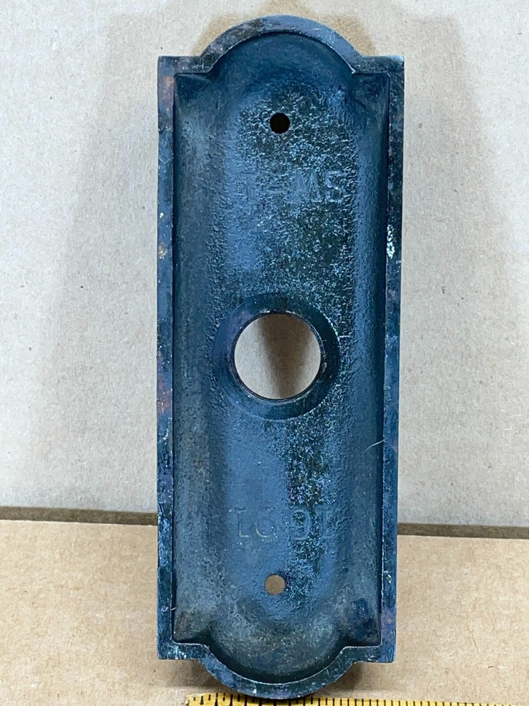 Cast Iron Rectangular Doorbell Chime Push Button Cover Only Marked on Back 6"x2"
