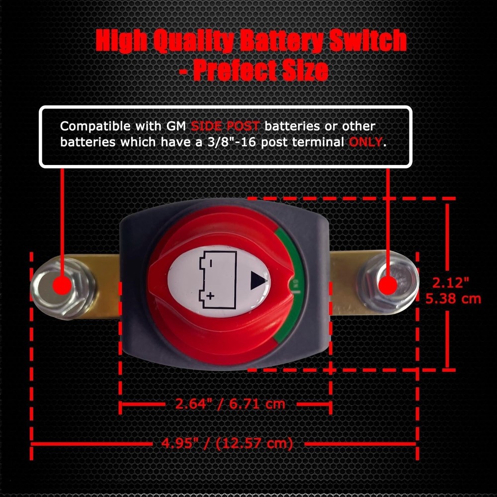 Compact Battery Disconnect Switch - Ideal for GM Side Post Applications