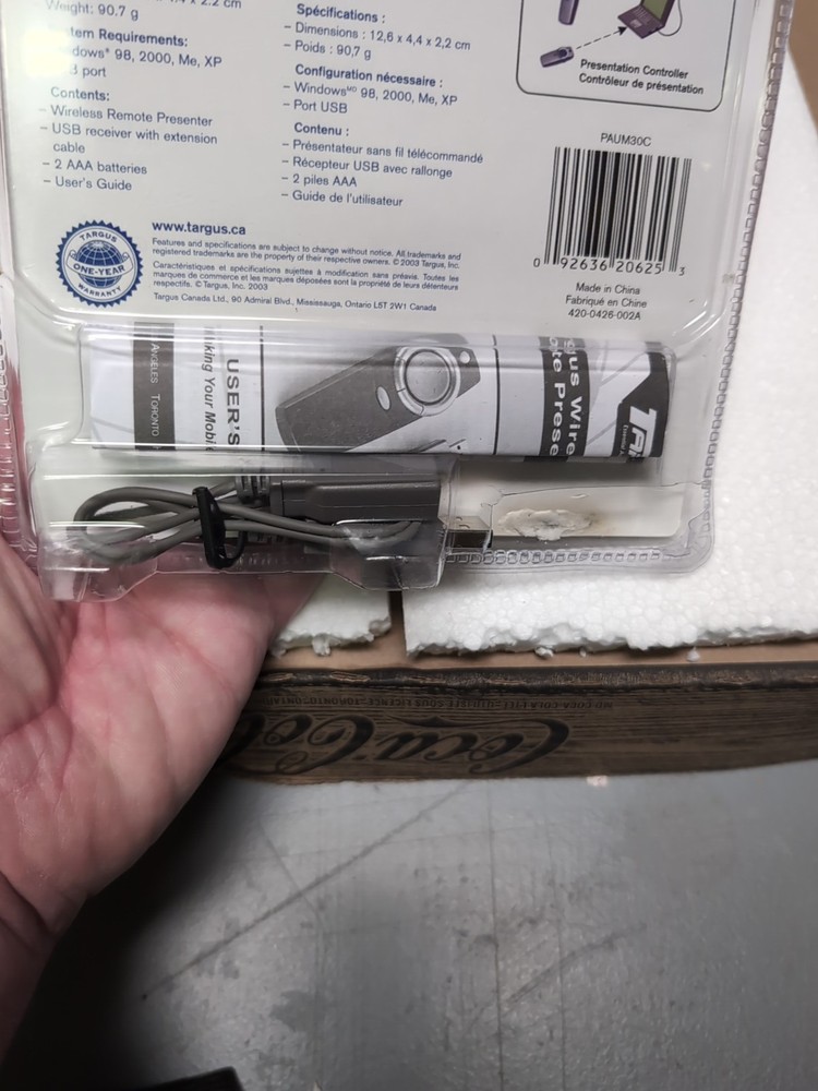 Targus Notebook Wireless Presenter Laser Pointer Clicker PAUM30C